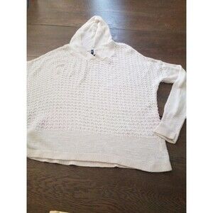 Absolutely Cream Knit Pull over hoodie Women's long sleeve SZ Lrg